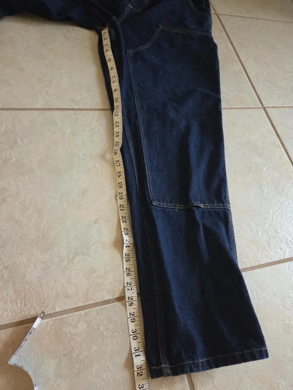 Carhartt Work in Progress Double Knee Pants 36x32 Blue Denim